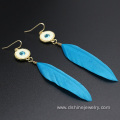 Handmade Bridal Feather Earrings With Alloy Charm Earrings